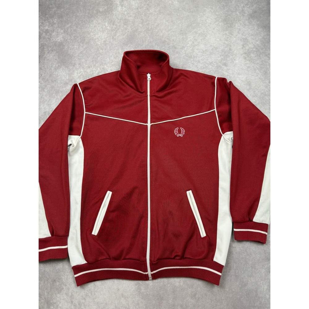 Fred Perry Sportswear Y2K Track Jacket‎ Men Small Red Laurel Wreath Portugal